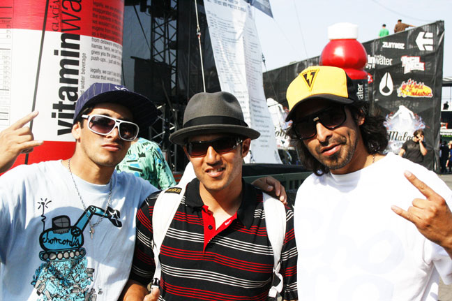 Hali Estrada, Christian Hosoi and Gunther Estrada enjoying the contest.